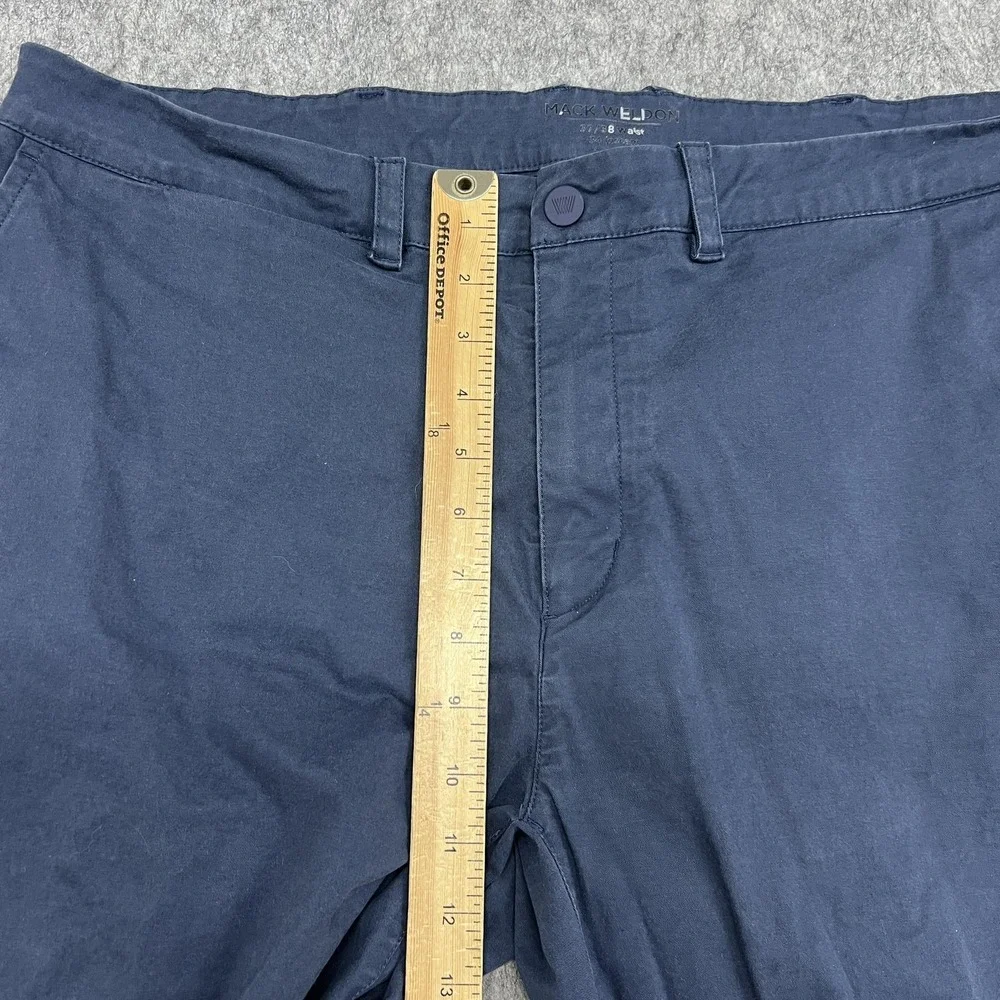 Mack Weldon Pants Mens 38x34 Navy Blue Stretch Chino Casual Straight Actual38x32
